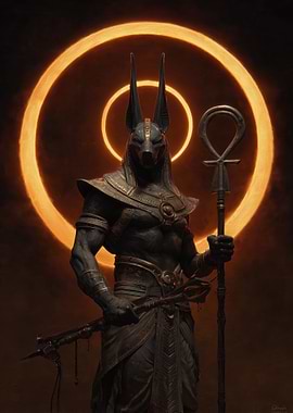 Anubis with Ankh Staff