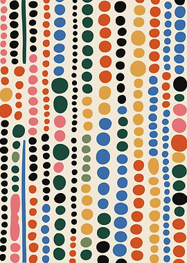 Colorful Circles and Lines Pattern