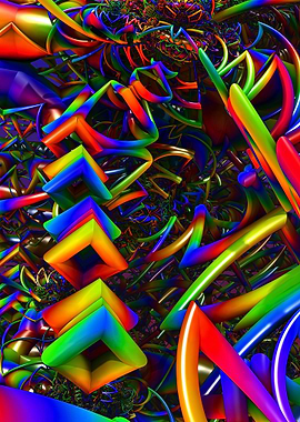Rainbow Abstract Fractal Art