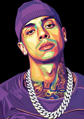 Central Cee with Tattoos and Chain