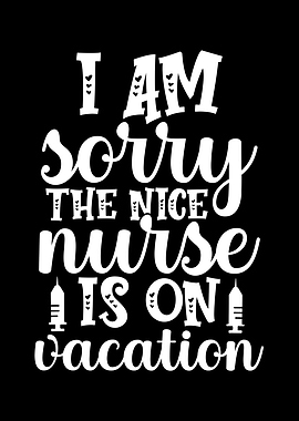 Nice Nurse on Vacation Text Art