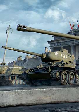 Military Tanks in Urban Setting