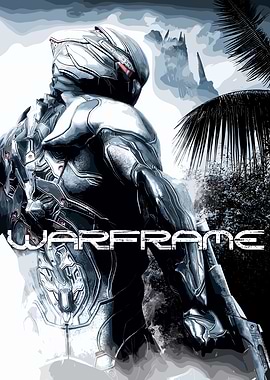 Warframe Character in Tropical Setting