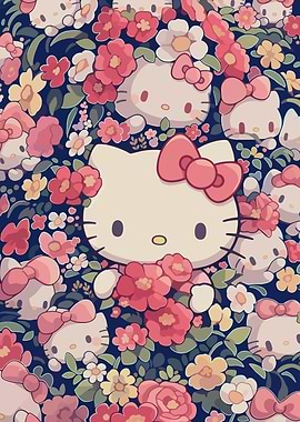 Hello Kitty Floral Pattern