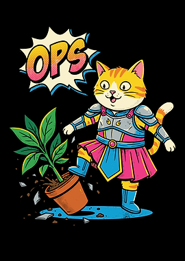 Oops! Cat in Armor Destroys Plant