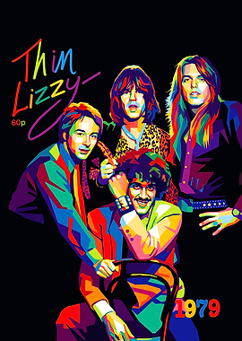 Thin Lizzy Band Pop Art Portrait