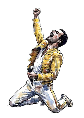 Freddie Mercury Watercolor Illustration