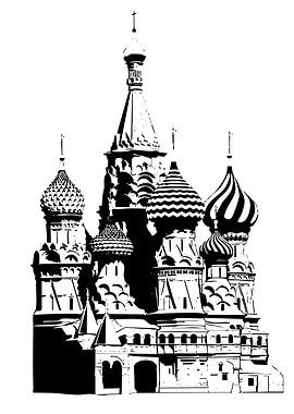 St. Basil's Cathedral Black and White