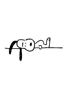Snoopy lying down illustration