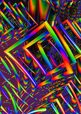 Rainbow Geometric Abstract