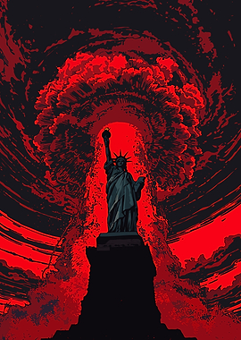 Statue of Liberty in Red Storm