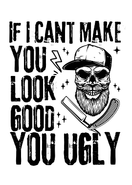 Barber Skull with Slogan