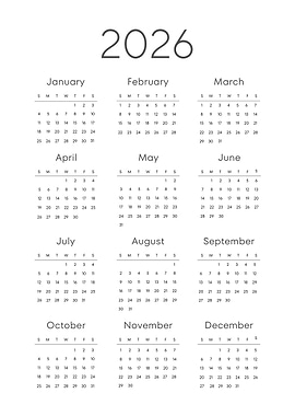 2026 Year Calendar