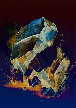 Abstract Rock Formation in the Shadows