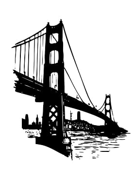 Golden Gate Bridge Black and White