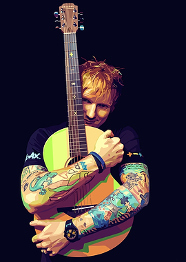 Ed Sheeran with Guitar Portrait