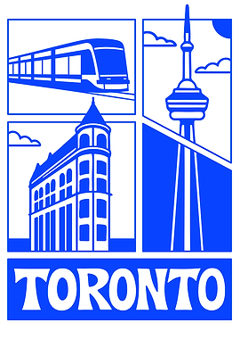 Toronto Poster Cityscape Blue and White