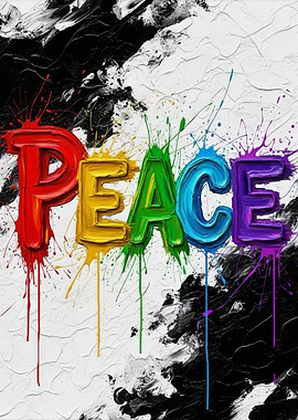 Colorful Peace Word Art