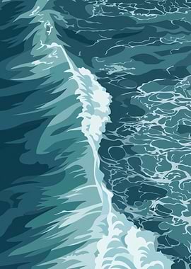 Stylized Ocean Wave Illustration