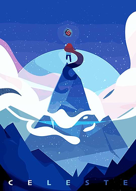 Celeste Mountain Peak Illustration