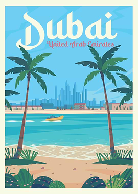 Dubai, United Arab Emirates Travel Poster