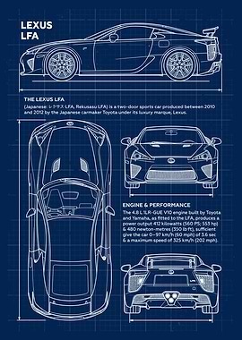 Car Lexus LFA Blueprint