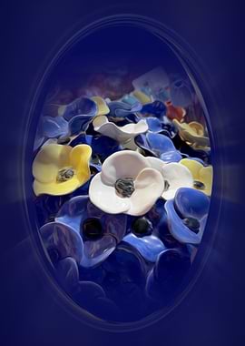 Ceramic flowers medallion