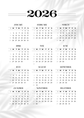 2026 Minimalist Calendar