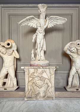 Ancient Roman Marble Statues Display