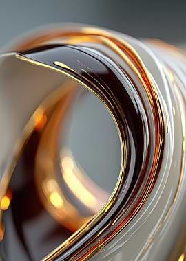 Abstract Swirl with Gold Accents