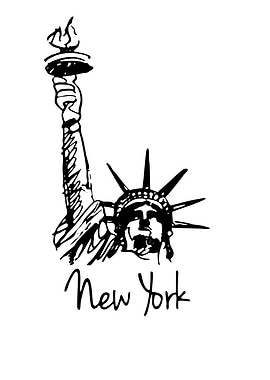 Statue of Liberty New York Sketch