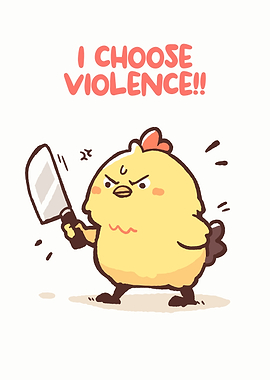 Angry Chicken with Knife