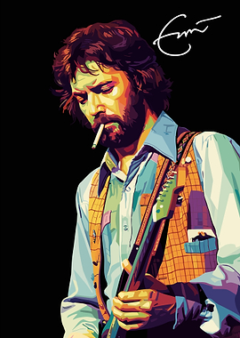 Eric Clapton Colorful Portrait