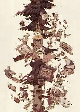 Gravity Falls Characters Tree Illustration