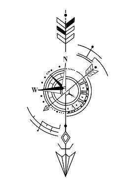 Compass and Arrow Geometric Design