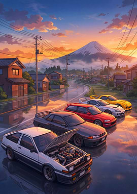 Drift JDM Car Anime Japanese