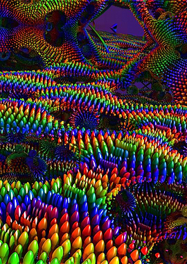 Abstract Rainbow Fractal Landscape
