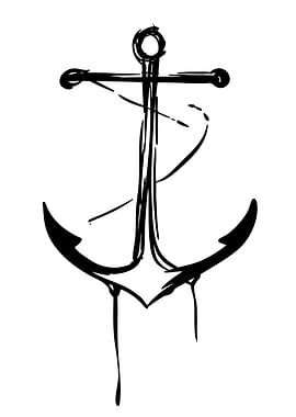 Black and White Anchor Sketch