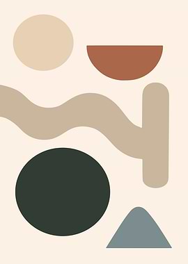 Abstract Geometric Shapes in Earth Tones