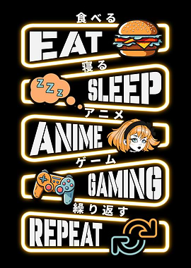 Eat Sleep Anime Gaming Repeat
