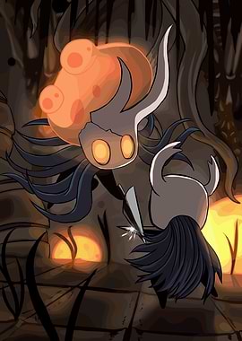Hollow Knight Battle Scene Illustration