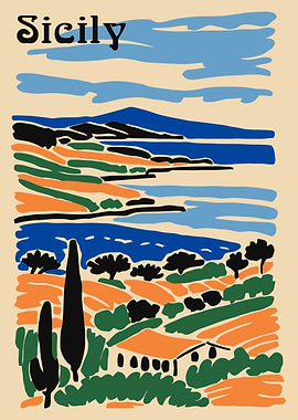 Sicily Travel Poster