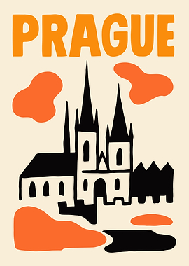 Prague Cityscape Minimalist Art