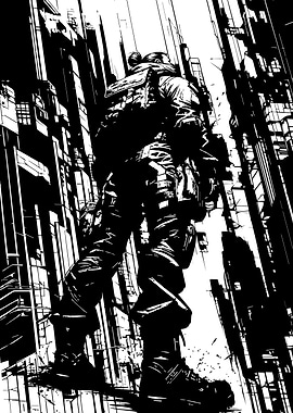 Tactical Soldier in Apocalypse Cyber City