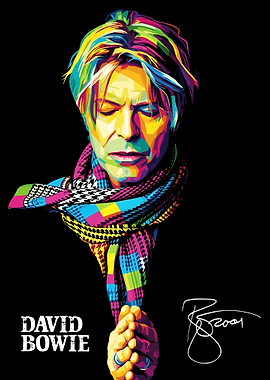 David Bowie Colorful Portrait