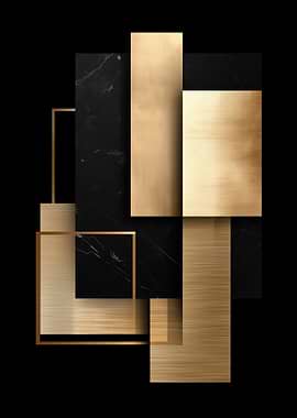 Abstract Gold and Black Geometric Design