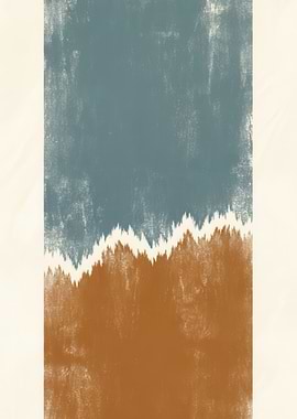 Abstract Blue and Brown Landscape Art