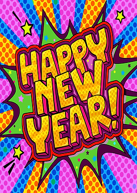 Happy New Year Pop Art