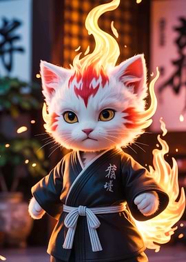Fiery Ninja Cat