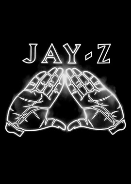 Jay-Z Diamond Hands Neon Art